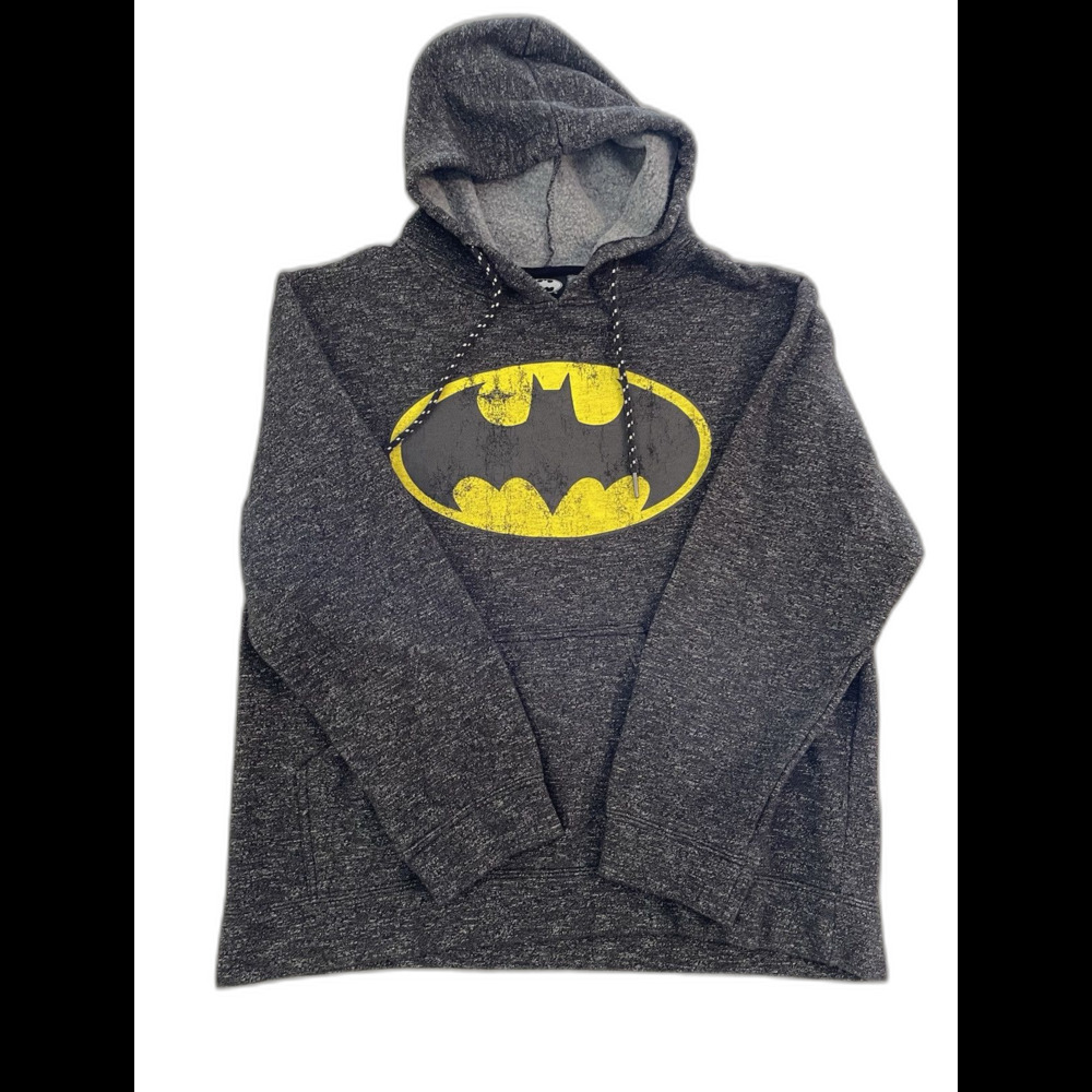 DC Comics Batman Hoodie Men Size Medium Black Pullover Batman Logo Long Sleeve